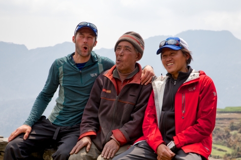 Glen, Dorje Sherpa, and Karma Sherpa get their 'silly' on.